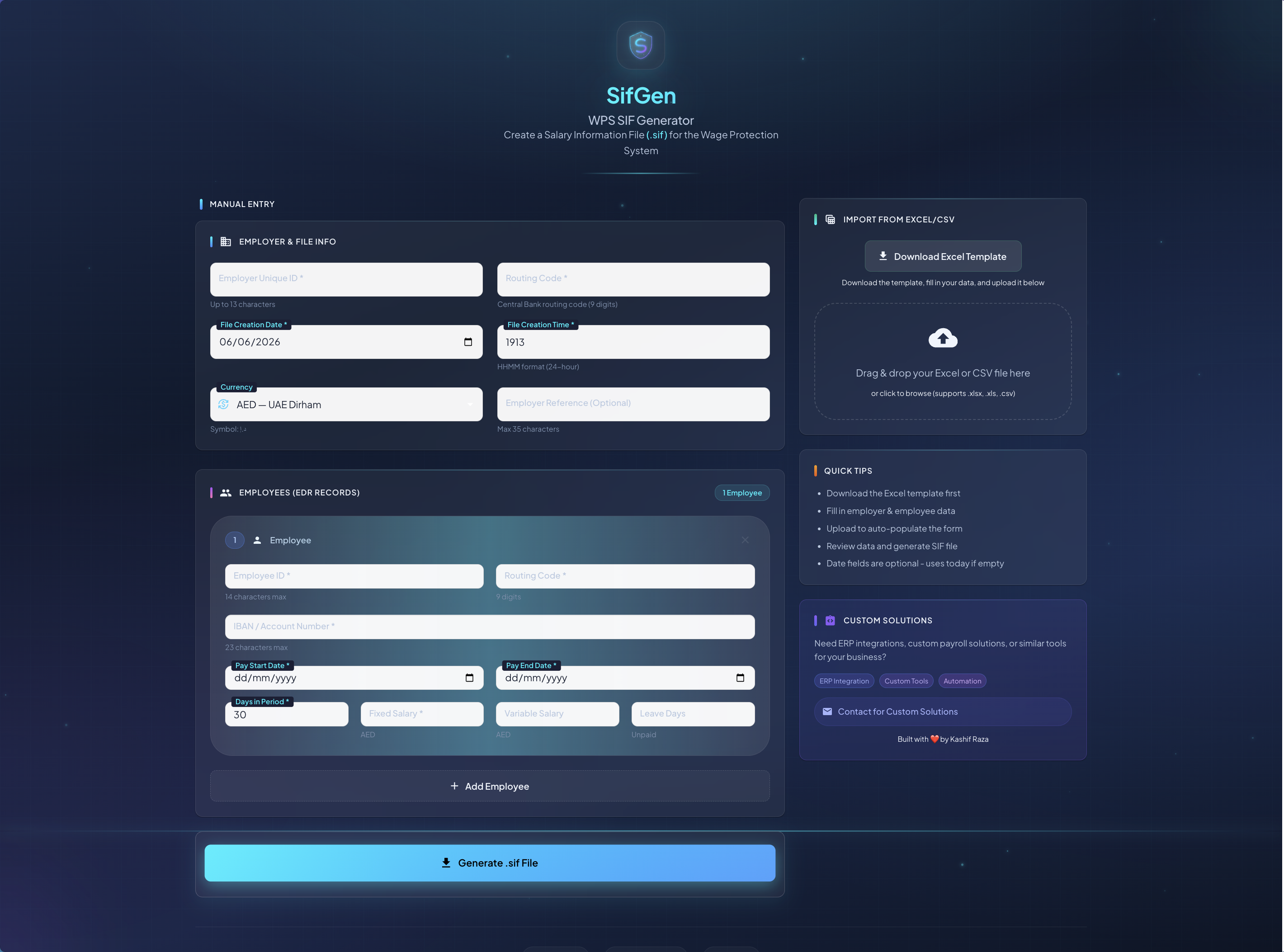 SifGen — WPS SIF File Generator